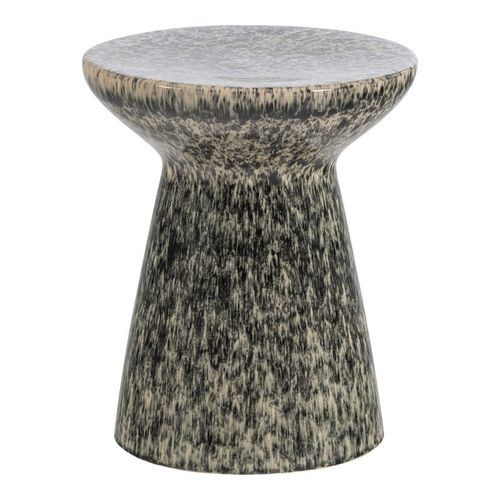 Table d'appoint ronde en céramique gris foncé moucheté Ø35 cm - Fleck