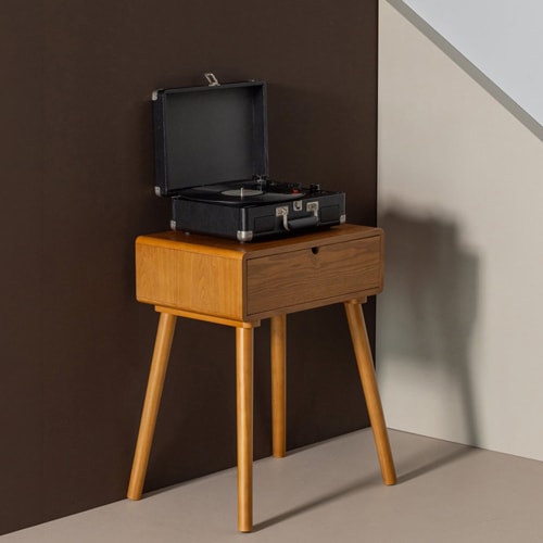 Table de chevet rétro scandinave 1 tiroir en bois 36 cm - Nelo
