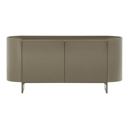 Meuble TV / Buffet arrondi laqué brillant vert 160 cm - Liora