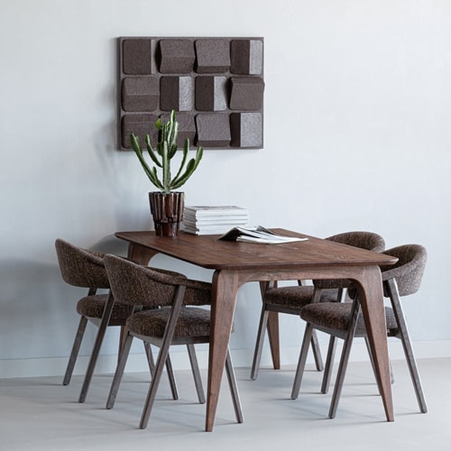 Table à manger rectangulaire en bois de manguier brun 180 cm - Ato