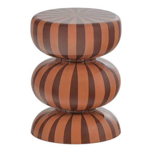 Table d'appoint en métal à rayures rose / brun Ø36 cm - Ravo