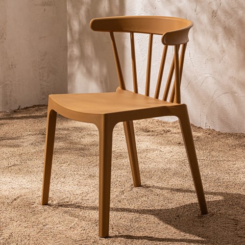 Lot de 2 chaises de jardin à barreaux caramel - Bliss