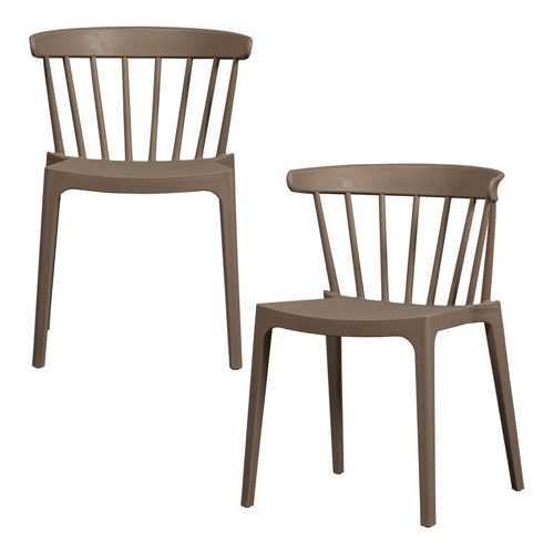 Lot de 2 chaises de jardin à barreaux marron - Bliss