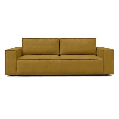 Canapé convertible 3 places avec coffre de rangement en tissu chenille bronze - Harper