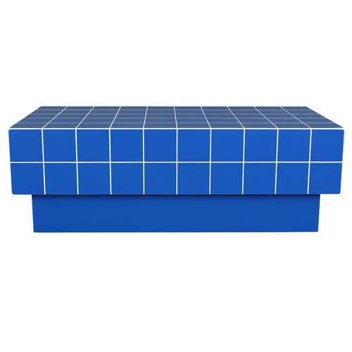Table basse rectangulaire effet mosaïque bleu électrique 100 cm - Ibiza