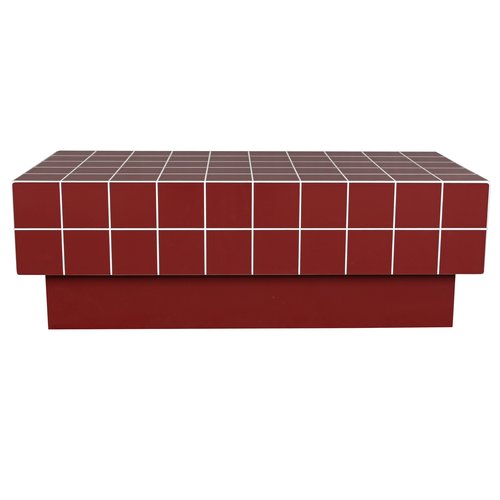 Table basse rectangulaire effet mosaïque bordeaux 100 cm - Ibiza