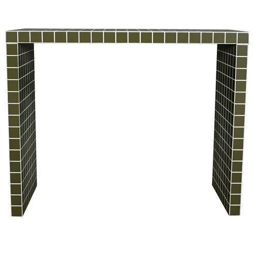 Console effet mosaïque vert olive 100 cm - Ibiza
