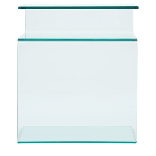 Table d'appoint en verre cintré transparent 42 cm - Fulvia