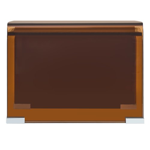 Lot de 2 tables gigognes en verre cintré caramel - Obsid