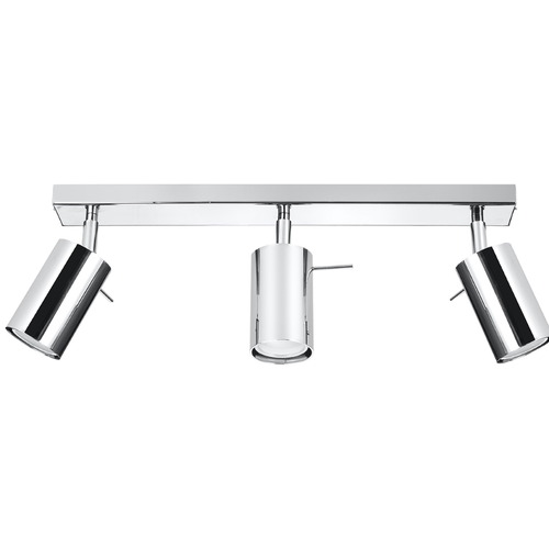 Plafonnier 3 lumières en métal chrome - Ring