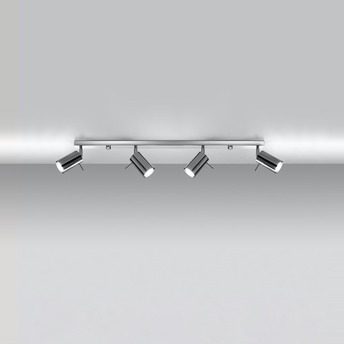 Plafonnier 4 lumières en métal chrome - Ring
