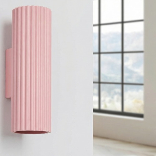 Applique en aluminium cannelé 20 cm rose - Karbon