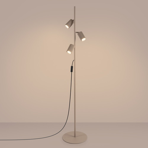 Lampadaire en aluminium taupe 155 cm 3 lumières - Karbon