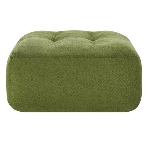 Pouf compressé en tissu chenille vert kaki - Nido