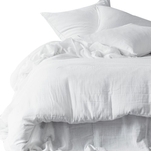 Lot de 2 Taies d'oreiller en gaze de coton lavé blanc 65 x 65 cm - Mykonos