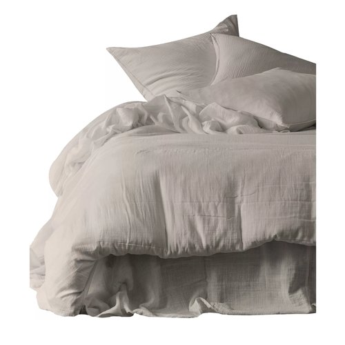 Drap housse en gaze de coton lavé Lin 180 x 200 cm - Mykonos