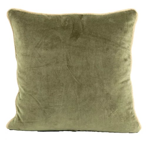 Housse de coussin en velours Kaki 45 x 45 cm - New Delhi