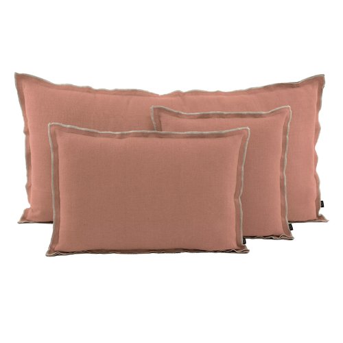 Housse de coussin en lin lavé Mocaccino 40 x 60 cm - Seoni