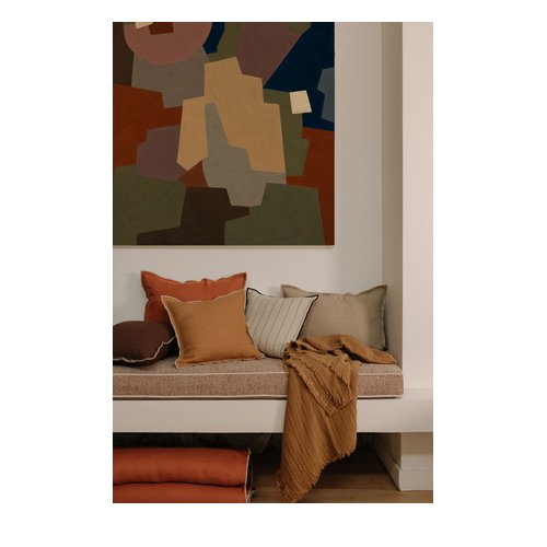 Housse de coussin en lin lavé naturel 40 x 60 cm - Seoni