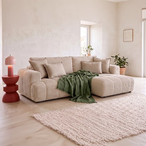Plaid en coton effet nid d'abeille kaki 130 x 200 cm - Tempo