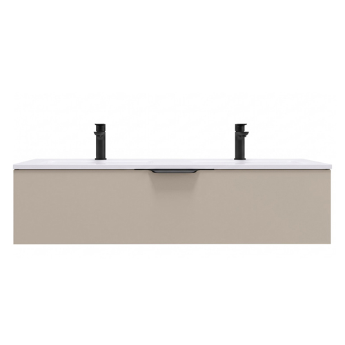 Meuble de salle de bain suspendu double vasque intégrée 120cm 1 tiroir Vert sauge - Venice