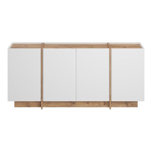 Buffet 4 portes effet pin et blanc 180 cm - Amado