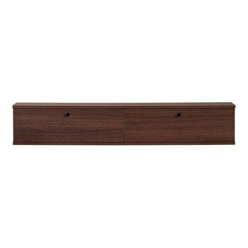 Meuble TV 2 portes effet noyer 140 cm - Farel