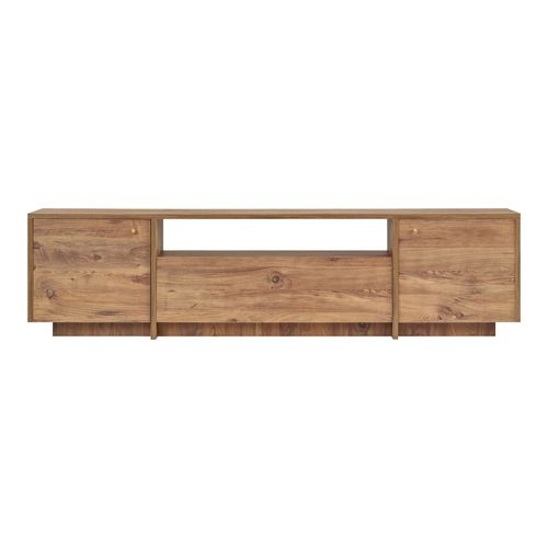 Meuble TV 3 portes 1 niche effet pin 180 cm - Lira