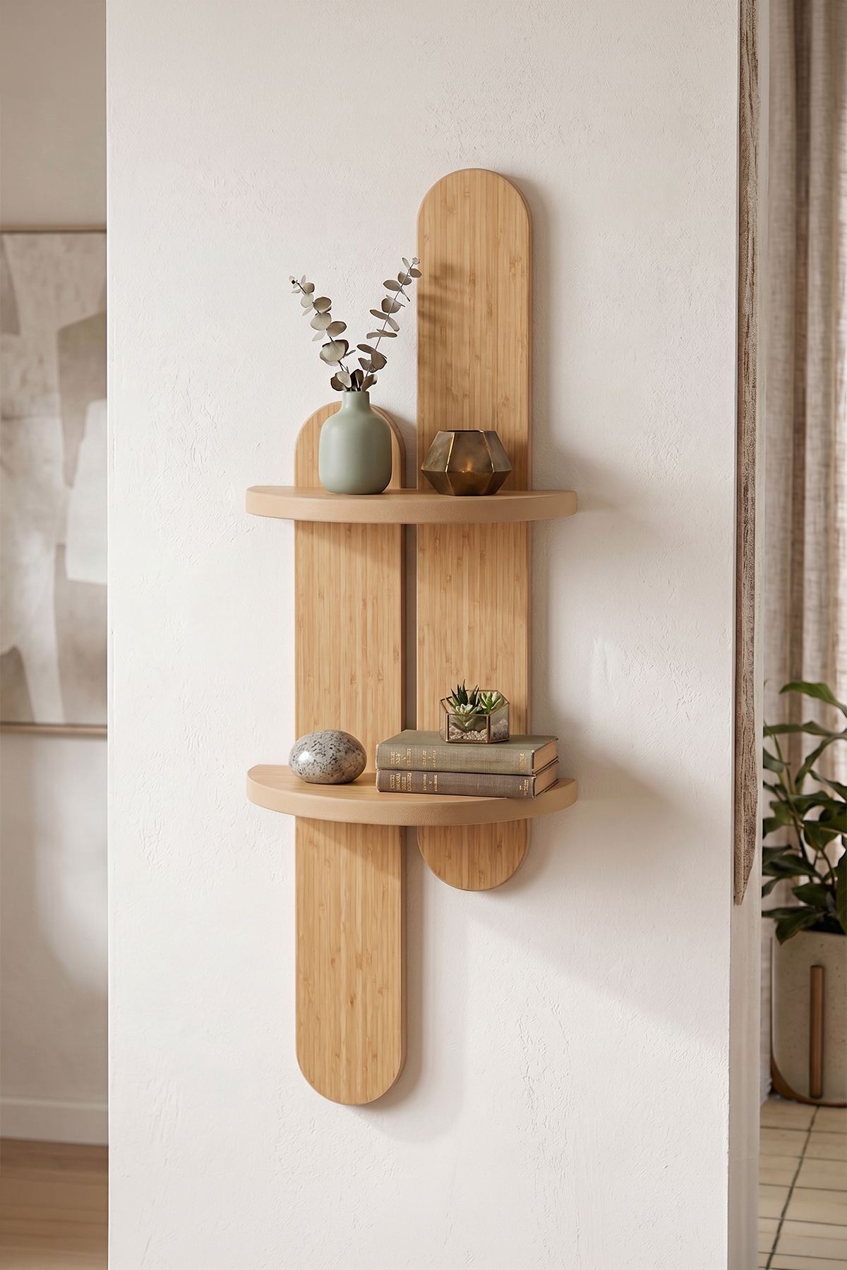 Étagère murale 2 niveaux effet chêne 26 cm - Sena
