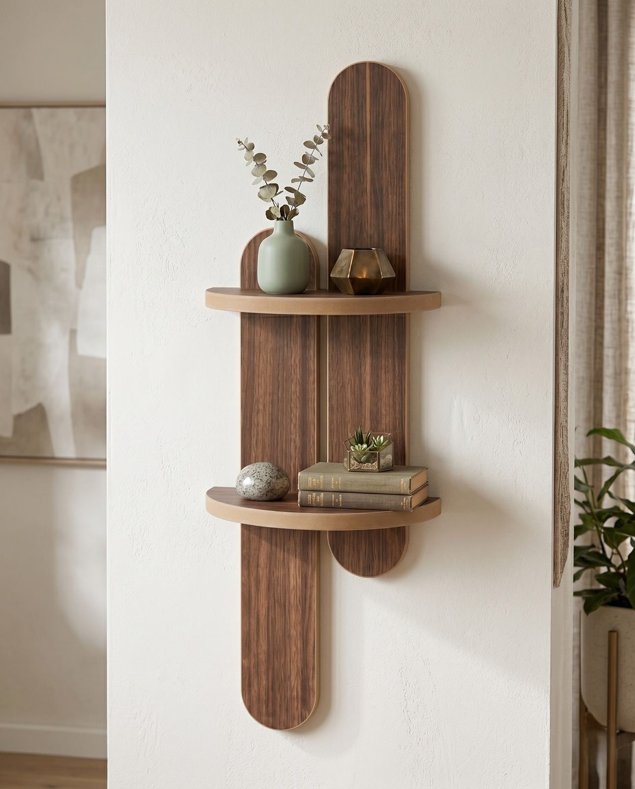 Étagère murale 2 niveaux effet wengé 26 cm - Sena