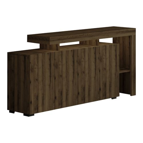 Buffet LED 4 portes 4 niches effet noyer 170 cm - Ilia