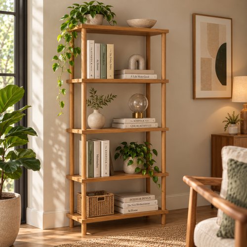 Etagère / Bibliothèque 4 niveaux effet pin 60 cm - Corfa