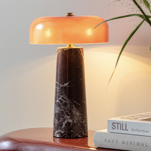 Lampe à poser en marbre bordeaux - Lazio