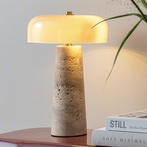Lampe à poser en marbre crème - Lazio