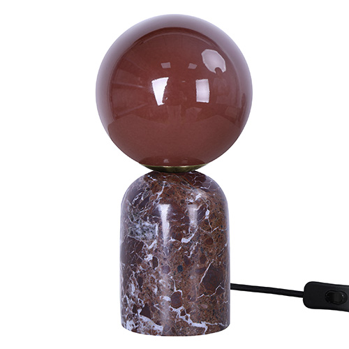 Lampe à poser sphérique en marbre bordeaux - taille S - Lazio