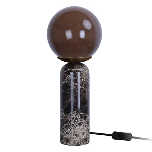 Lampe à poser sphérique en marbre chocolat - taille M - Lazio