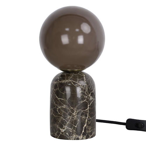 Lampe à poser sphérique en marbre chocolat - taille S - Lazio