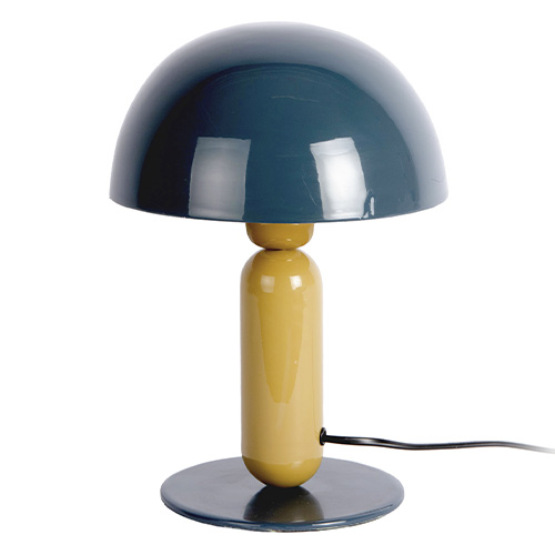Lampe champignon bicolore bleu pétrole & vert olive - Firenze