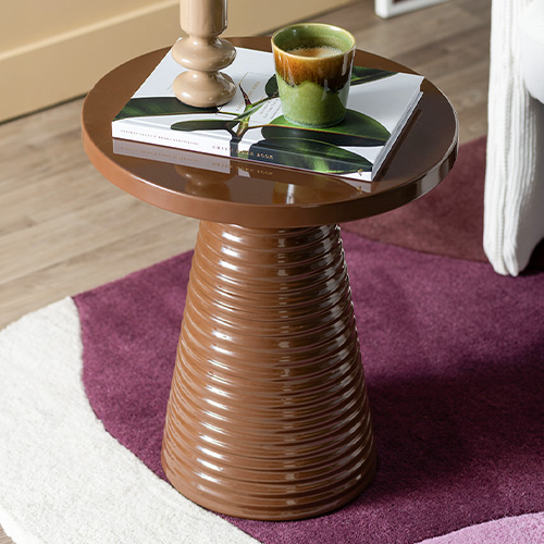 Table d'appoint en métal chocolat - Catania