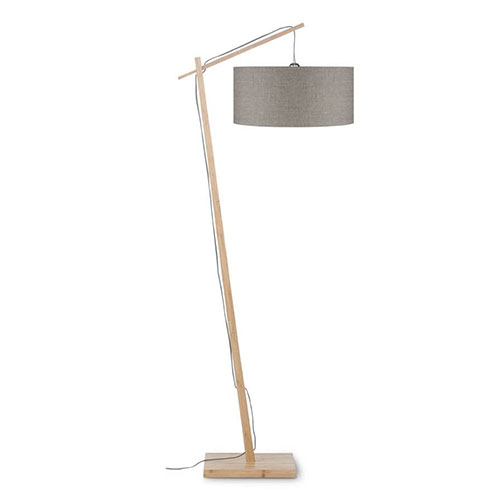 Lampadaire en bambou abat jour en lin foncé - Collection Andes - Good&Mojo