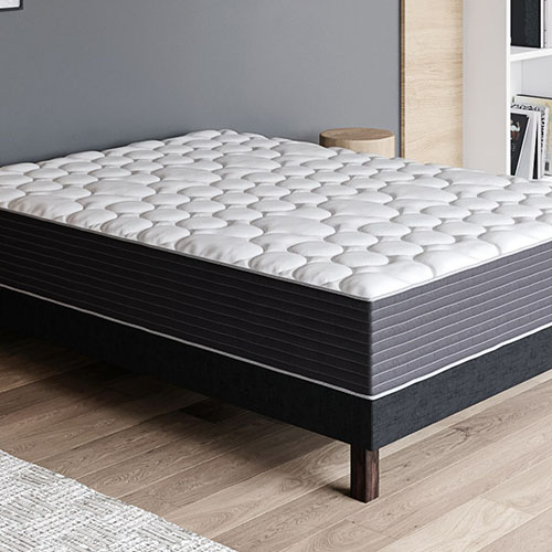 Ensemble matelas effet mémoire + sommier 90x190 Memo HR Hbedding - Mousse polyuréthane, Mousse HR et mousse Hifeel