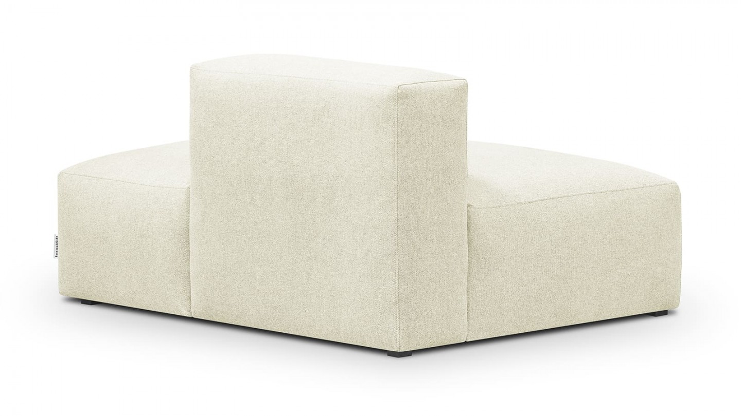 Module d'angle ouvert à droite 2 places en tissu ivoire - Modulo