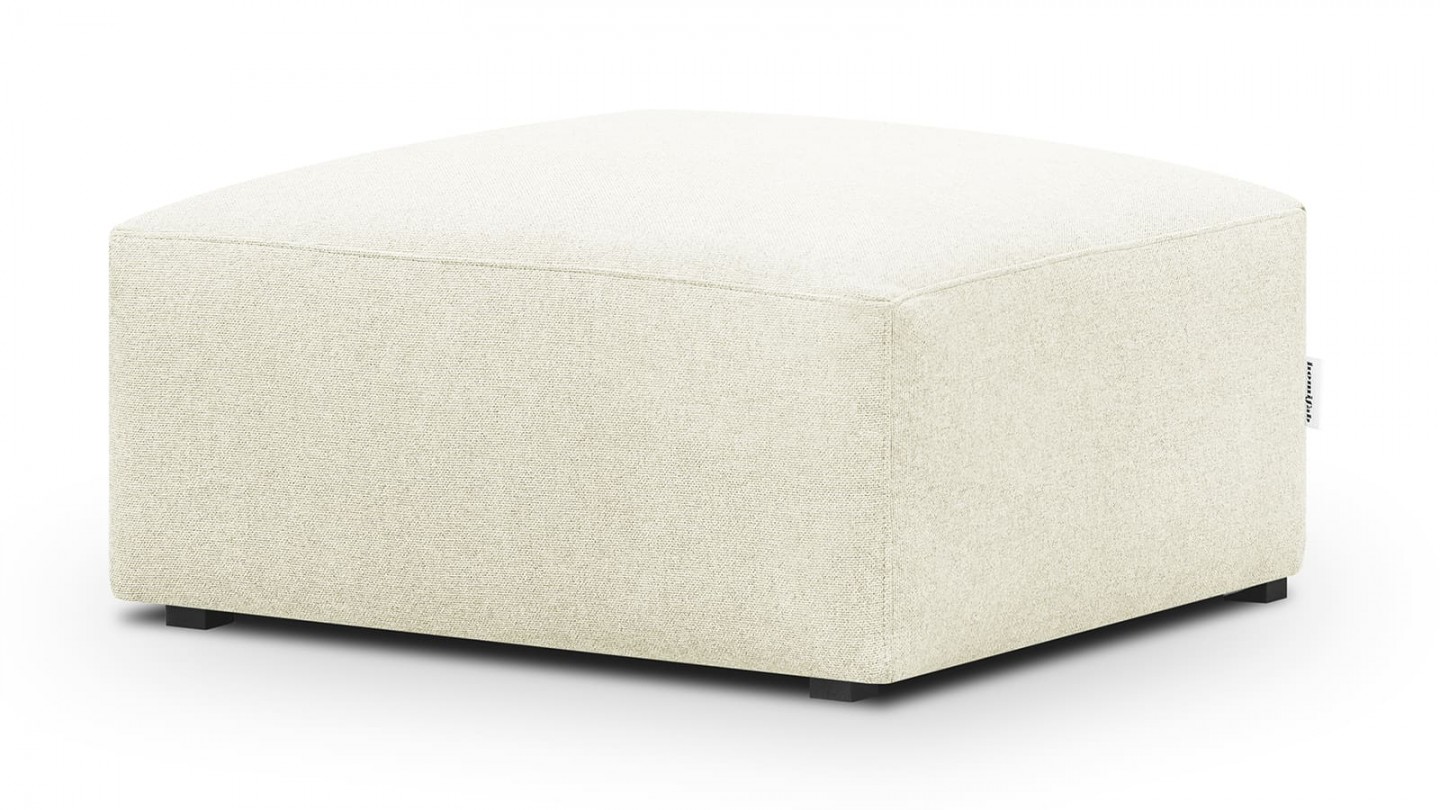 Pouf / repose-pieds modulable en tissu ivoire - Modulo