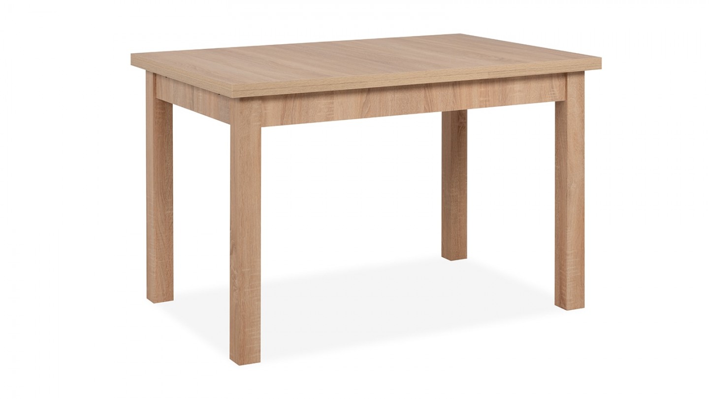 Table à manger extensible 6 à 8 personnes effet chêne 120/200 cm - Louca