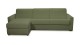 Canapé d'angle convertible réversible 5 places en tissu bouclette vert kaki - Ouverture express - Couchage quotidien - Paloma
