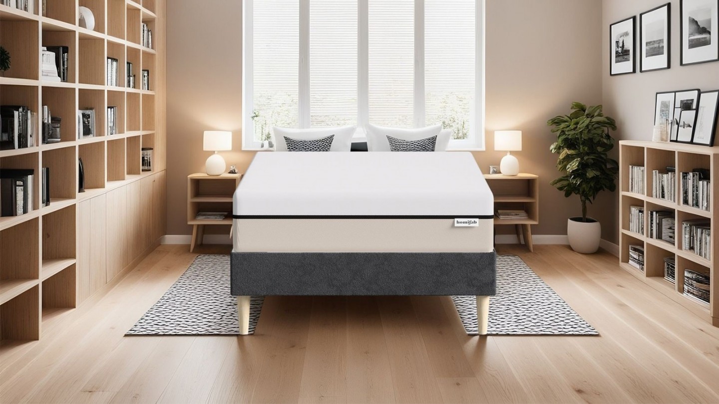 Matelas 90x190 cm à ressorts ensachés et mousse effet mémoire de forme - 25 cm - Spring Elite