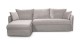 Canapé d'angle convertible réversible 5 places en velours taupe - Ouverture express - Couchage quotidien - Gina