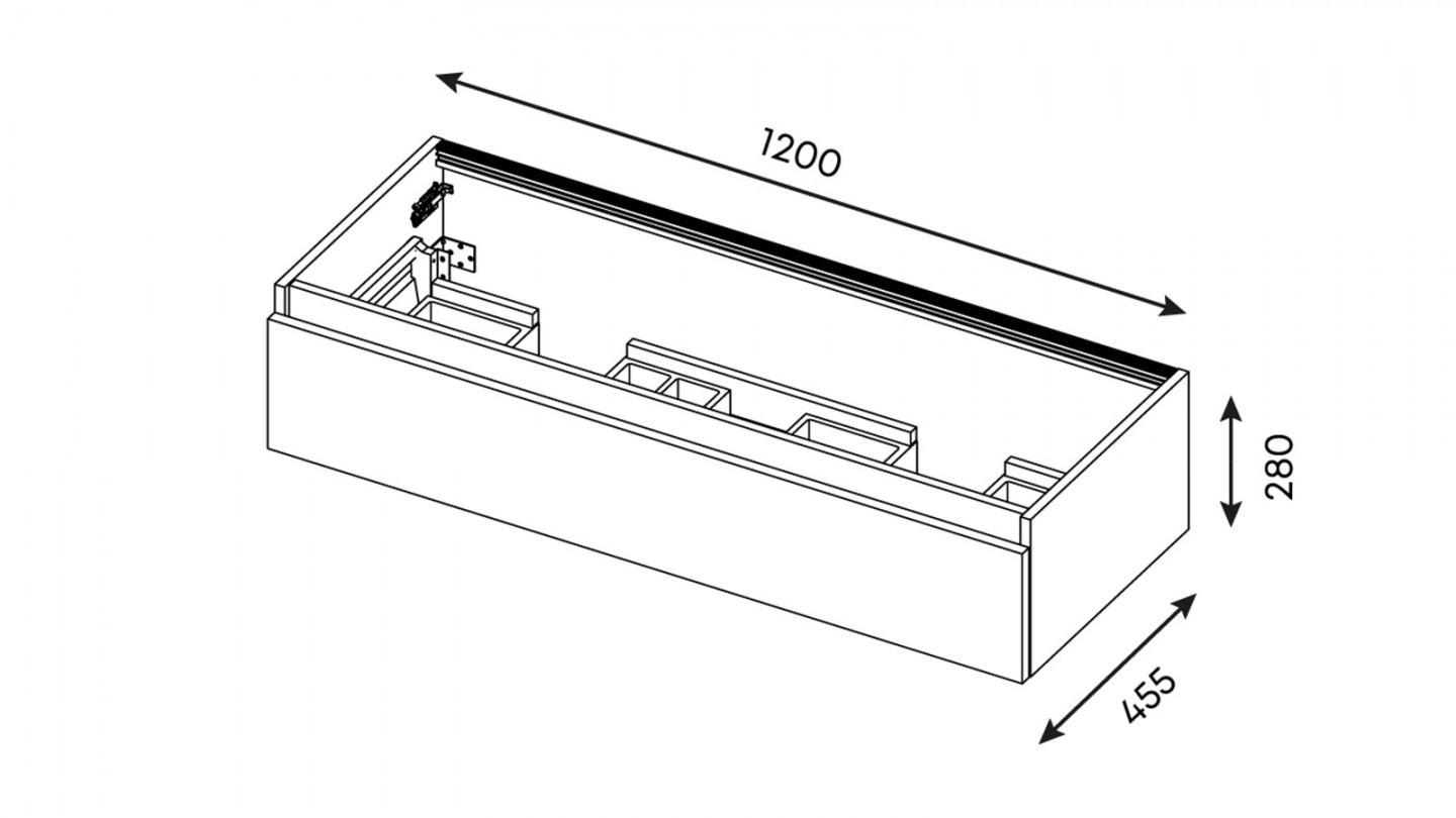 Meuble de salle de bain suspendu double vasque intégrée 120cm 1 tiroir Chêne cannelé - Venice