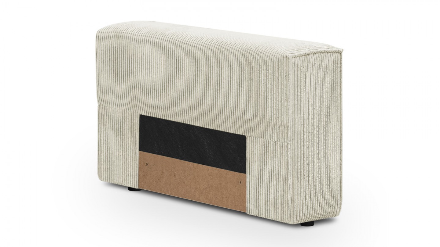 Canapé d'angle modulable convertible 7 places avec coffre de rangement en velours côtelé beige - Harper Mod