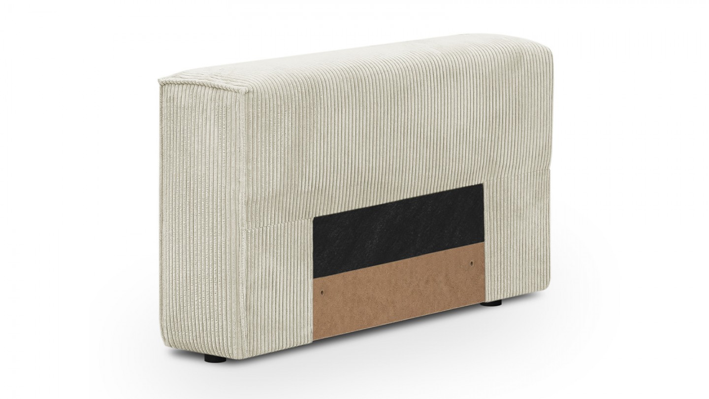 Canapé d'angle à droite panoramique convertible modulable 8 places avec pouf en velours côtelé beige - Harper Mod